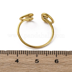 女性用ハート 304 ステンレススチール オープンカフリング  イオンプレーティング（ip）  18KGP本金メッキ  内径：17mm&nbsp;RJEW-F174-07G