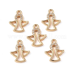 Brass Micro Pave Clear Cubic Zirconia Charms&nbsp;KK-E068-VF260