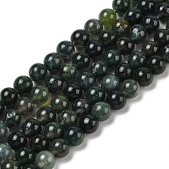 Natural Moss Agate Beads Strands&nbsp;G-A248-A02-01