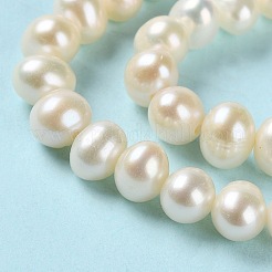 天然養殖淡水パールビーズ連売り  ポテト  グレード2 A  パパイヤホイップ  4~5.5x4~4.5mm  穴：0.5mm  約76個/連  14.33''（36.4センチメートル）&nbsp;PEAR-E018-63