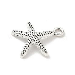 海洋生物のチベット風合金ペンダント  カドミウムフリー＆鉛フリー  アンティークシルバー  ヒトデ  19.5x18x2mm  穴：2mm  980個/ 1000g&nbsp;FIND-B050-33AS-05