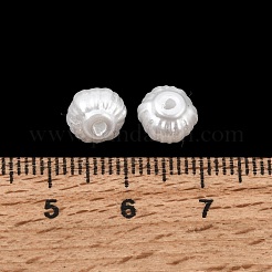 ABSプラスチックパール調ビーズ  ロンデル  ホワイト  7.5x6.5mm  穴：1.8mm  約2696個/500g&nbsp;PL-CBA8DB3-21