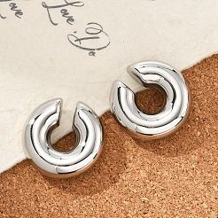 304ステンレススチール製C字型カフイヤリング（女性用）  ステンレス鋼色  30x10mm&nbsp;EJEW-M068-30P