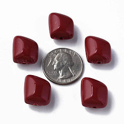 不透明なアクリルビーズ  ポリゴン  暗赤色  17.5x15.5x11mm  穴：2mm  約230個/500g&nbsp;MACR-S373-15A-A01