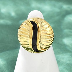 Flat Round 304 Stainless Steel Enamel Finger Rings for Women&nbsp;RJEW-G355-07G