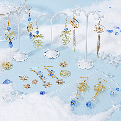Snowflake Alloy & Glass Dangle Earring Making Kits&nbsp;DIY-SC0026-98