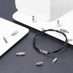 真鍮製磁気ネジ留め具32セット  コラム  プラチナ  15x4mm  穴：3mm&nbsp;KK-SC0001-98