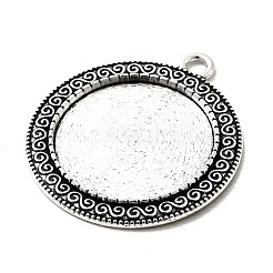 Tibetan Style Alloy Pendant Cabochon Settings&nbsp;TIBEP-N003-52AS