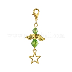 天使のアクリルペンダント装飾  亜鉛合金スターカニカンチャーム  クリップオンチャーム  キーホルダー用  財布  バックパック  ミックスカラー  53mm&nbsp;HJEW-JM00888