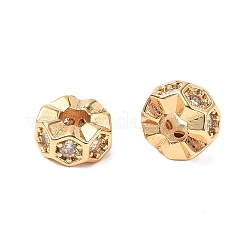 Brass Micro Pave Cubic Zirconia Beads&nbsp;KK-A259-01G