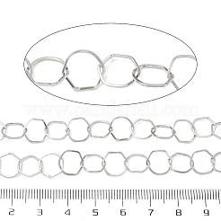Rack Plating Brass Hexagon Link Chains&nbsp;CHC-N009-03P