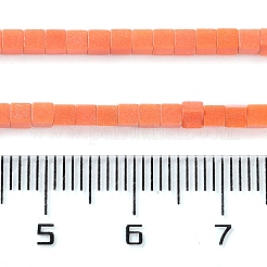 天然石瑪瑙ビーズ連売り  染め  キューブ  ダークオレンジ  2x2x2mm  穴：1mm  約150個/連  15.08インチ（38.3cm）&nbsp;G-M422-A01-04J
