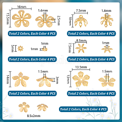 56Pcs 14 Style Brass Bead Cap&nbsp;KK-PH0006-77