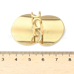 女性用調節可能な304ステンレススチールカフリング  ラウンド  18KGP本金メッキ  41.5x27mm  内径：16.8mm&nbsp;RJEW-V004-05G