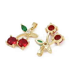 Brass Micro Pave Cubic Zirconia Pendants&nbsp;KK-C093-27A-G