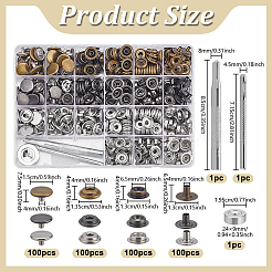 Removable Zinc Alloy Snap Button Sets&nbsp;TOOL-WH0059-126B