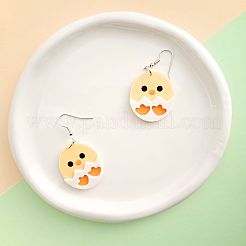 アクリルダングルピアス  卵  プラチナ  シャンパンイエロー  51x30mm&nbsp;FS-WGD1819-01