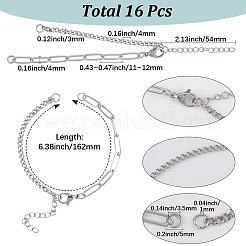 16Pcs Brass Curb & Paperclip Chains Bracelet Making&nbsp;MAK-SC0001-39