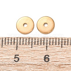 304ステンレス鋼製幾何学模様スペーサービーズ  ゴールドカラー  フラットラウンド  6x0.8mm  穴：1.2mm&nbsp;STAS-F362-04A-G02