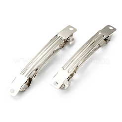 アイアン製ヘアバレッタパーツ  フランスヘアクリップパーツ  プラチナカラー  約78mm長  9 mm幅&nbsp;PJH1018Y