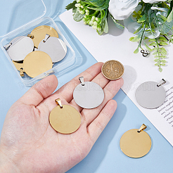 10Pcs 2 Colors Anti-Tarnish 201 Stainless Steel Pendants&nbsp;STAS-DC0016-65