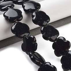 染色・加熱された天然黒瑪瑙ビーズ連売り  花  20x20x6mm  穴：1.4mm  約20個/連  14.57~14.96インチ（37~38cm）&nbsp;G-F769-A01-02