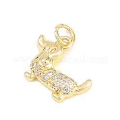 Brass Micro Pave Clear Cubic Zirconia Pendants&nbsp;KK-F938-25F-G