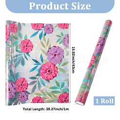 PVC静的ステッカー  窓の装飾  花柄  カラフル  430x0.2mm&nbsp;DIY-WH20047-01A-022