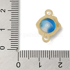 亜鉛合金エナメル コネクタ チャーム  ゴールドカラー  ナザールボンジュウと樹脂のつながり  ブルー  20x12x2mm  穴：2mm&nbsp;ENAM-Z013-03B