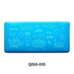 ステンレススチールネイルアート用品スタンピングプレート  ネイル画像花レーススタースカルイースタークリスマステンプレート  DIYネイルマニキュア印刷ツール用  ステンレス鋼色  120x60mm&nbsp;MRMJ-Q068-005