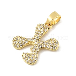 Brass Micro Pave Cubic Zirconia Pendants&nbsp;ZIRC-C012-01G-24