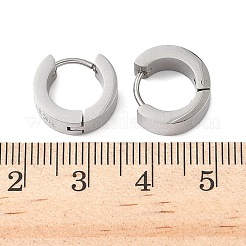 女性用304ステンレスフープイヤリング  ステンレス鋼色  13.5x5mm&nbsp;EJEW-U066-03P