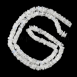 天然レインボー ムーンストーン ビーズ 連売り  平らな四角形のヘイシビーズ  4~5x4~5x2~3mm  穴：0.8mm  約210~230個/連  16.14~16.54''（41~42センチメートル）&nbsp;GG-CBA1D78-A06