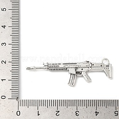 合金のチベット風チャーム  銃/ライフル  カドミウムフリー＆鉛フリー  アンティークシルバー  44x14x3mm  穴：2.5mm  約166個/500g&nbsp;TIBEP-Q043-139-RS
