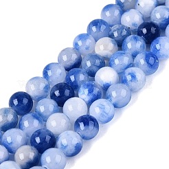 天然染色のペルシャ翡翠ビーズの連  スムーズなラウンド  藤紫色  6~6.5mm  穴：0.9~1mm  約64個/連  15.55~15.75インチ（39.5~40cm）&nbsp;X-G-Q609-6mm-01