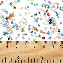 ガラスシードビーズ  混合スタイル  ミックスカラー  2~4.5x1~5mm  穴：0.5~1mm  約35000個/1000g&nbsp;GLAA-XCP0005-01
