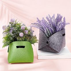 折りたたみ式フェルト肉厚植木鉢 5個 5色  植物収納ボックス用  ミックスカラー  311x225x3mm  1pc /カラー&nbsp;DIY-CA0003-95