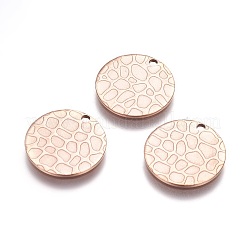 イオンプレーティング（ip）ステンレスペンダント  フラットラウンド  ローズゴールド  15x1mm  穴：1.5mm&nbsp;LS-STAS-I098-03-RG