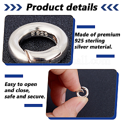 2Pcs 925 Sterling Silver Spring Gate Rings&nbsp;FIND-GA0007-94B