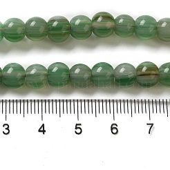 手作りのネパールランプワークビーズ  ラウンド  ミディアムシーグリーン  7~7.5x6~6.5mm  穴：1.2mm  約102~104個/連  25.59~26.38''（65~67センチメートル）&nbsp;LAMP-B023-01G