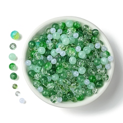 DIY 丸型アクリルビーズブレスレット作成キット  グリーン  6~10x0.8~10mm  穴：1.4~2mm.&nbsp;DIY-FS0007-02D