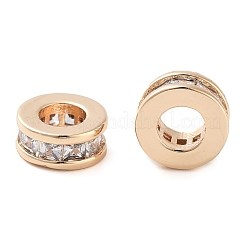 Brass Micro Pave Clear Cubic Zirconia Beads&nbsp;KK-U028-24G