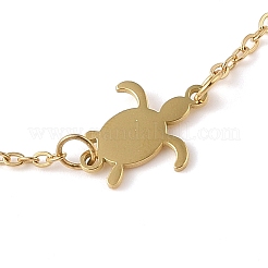304ステンレススチールブレスレット  カメ  18KGP本金メッキ  6-7/8インチ（17.6cm）&nbsp;LS-BJEW-Q340-05G