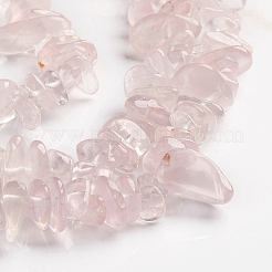 天然石ローズクォーツビーズ連売り  チップ  1.5~4.5x6.5~11.5mm  穴：1mm  約80~81 CM&nbsp;G-D0002-C44