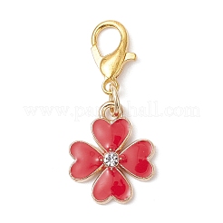 合金エナメルペンダントデコレーション  合金の留め金付き  花  ミックスカラー  28.5mm&nbsp;HJEW-JM04192