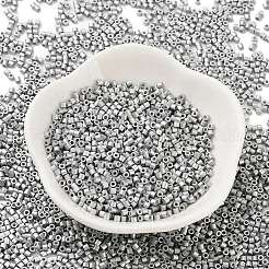 焼付塗装ガラスシードビーズ  シリンダー  銀  2x1.5mm  穴：1mm  約50398個/ポンド&nbsp;SEED-S042-15B-33