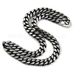 Matte Style 304 Stainless Steel Cuban Link Chain Necklaces for Men&nbsp;NJEW-B116-02P