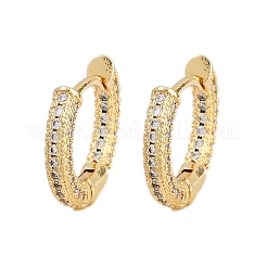 Brass Micro Pave Clear Cubic Zirconia Hoop Earrings&nbsp;EJEW-L275-06G