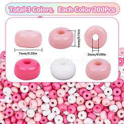 600Pcs 3 Colors Opaque Acrylic Beads&nbsp;MACR-SP0001-23A