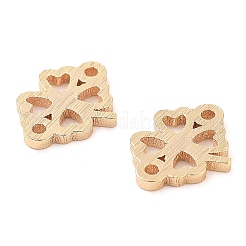 Brass Laser Cut Clover Connector Charms&nbsp;KK-U028-07G